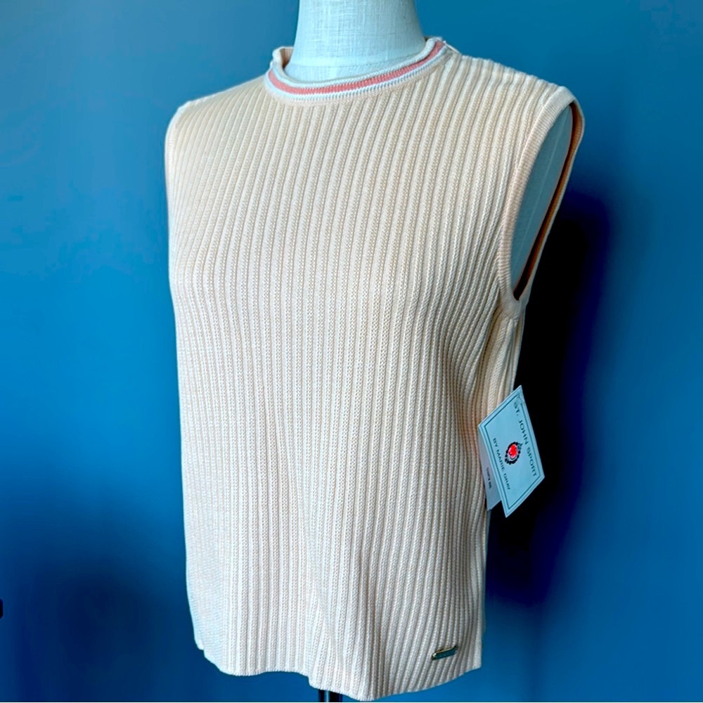 St. John Orange Cream Ribbed Sport Top - Picture 2 of 7